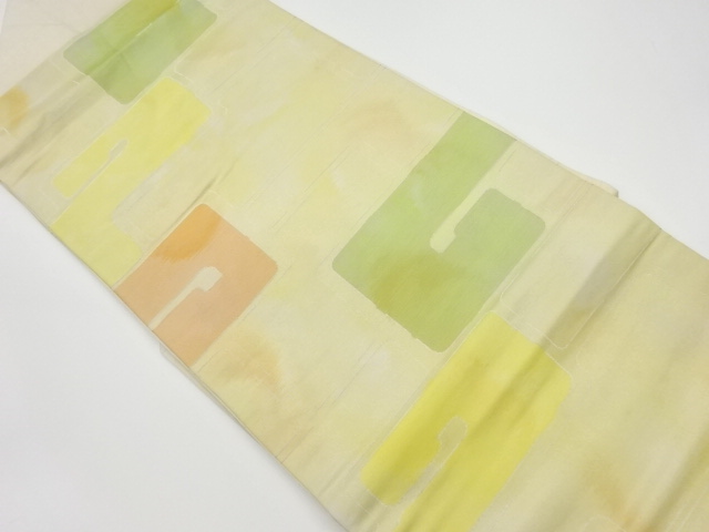 JAPANESE KIMONO / VINTAGE NAGOYA OBI / WOVEN GEOMETRIC